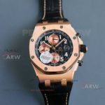 HBF Factory Replica Audemars Piguet Royal Oak Offshore Black Face Rose Gold Case Chronograph 